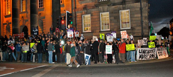 Lancaster town hall protest against cuts